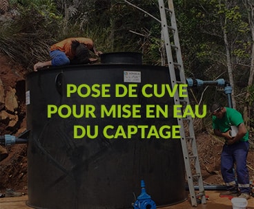 Pose de cuve pour mise en eau du captage